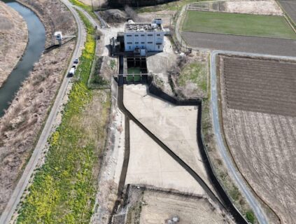 河川施設震災対策工事（岡排水機場耐震補強工）690